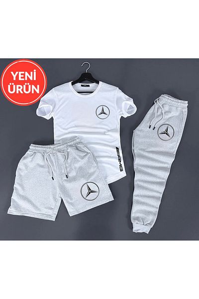 NEW TRENDY COLLECTİON New Season 3 τεμάχια κοστούμι αθλητική φόρμα - σορτς - μπλουζάκι Σετ αθλητικής φόρμας με σορτς