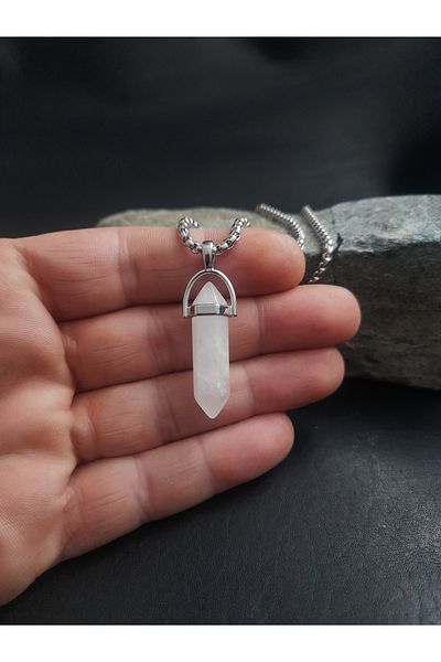 BSN Store Natural Quartz Stone Necklace