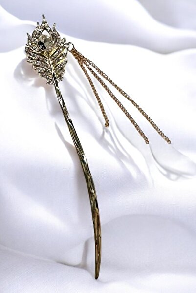 PETEK AKSESUAR Stone Feather Model Fringed Casting Metal Bar Buckle Buckle