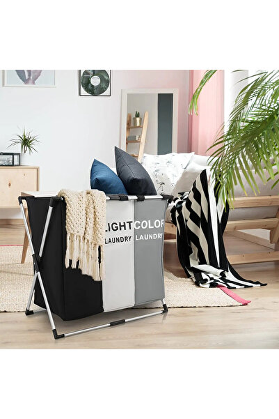 Elista Πτυσσόμενο καλάθι βρώμικου πλυντηρίου τριών διαμερισμάτων