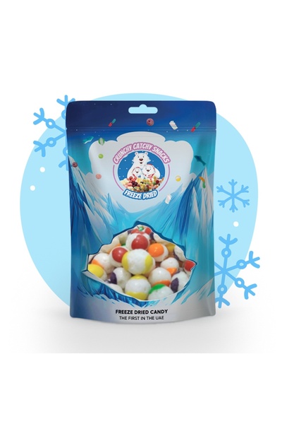 Crunchy Catchy Snacks سكيتلز مجفف بالتجميد منفوخ أصلي كبير 130 جرام