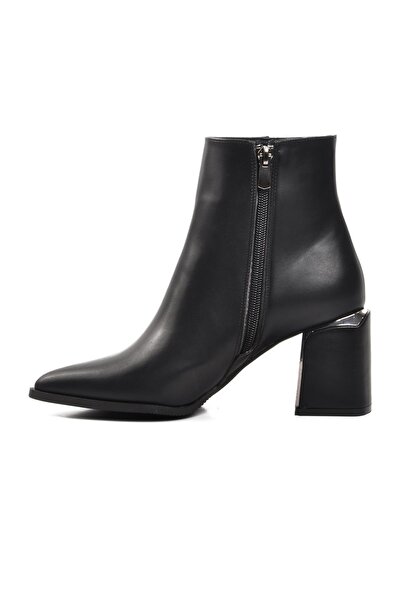 AYAKMOD Siyah Içi Polarlı Topuklu Kadın Bot 248025 Z