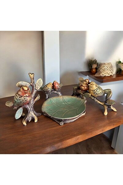 MGS COLLECTION Dekoratif Dalda Kuş Biblo Dk Takım