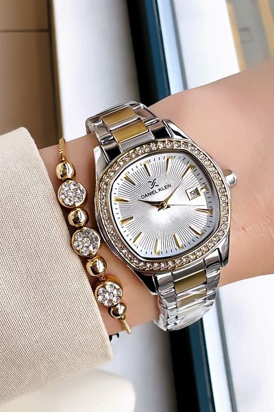 Daniel Klein New Season Waterproof Women Wrist Watch - Gold Silver Steel Band Gift Bracelet Dkby2028C2