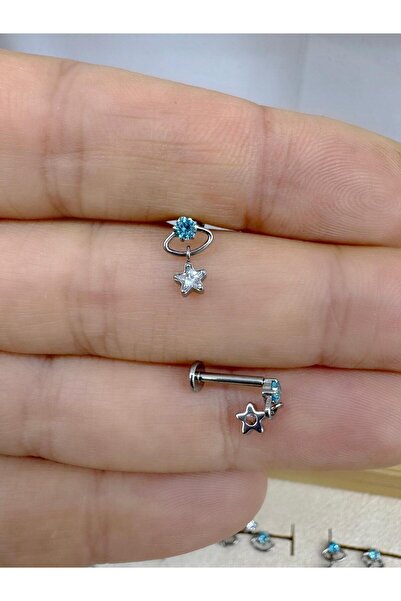 Arescollection 1 adet g23 titanium ( titanyum) tragus helix kıkırdak conch lobe flat uyumlu piercing