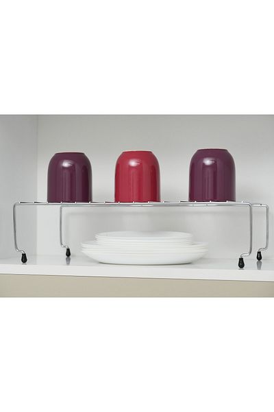 EMA HOME Large Size Expandable Chrome Shelf In-Cabinet Organizer - Kitchen & Bathroom Organizer