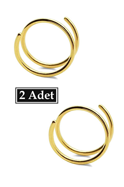 MORNEVA Cerrahi Çelik Tek Delikte Çoklu Çift Görünümlü Spiral Halka Hızma Pie...