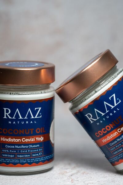 RAAZ Hindistan Cevizi Yağı 260 ml - %100 Doğal, Saf Ve Soğuk Sıkım