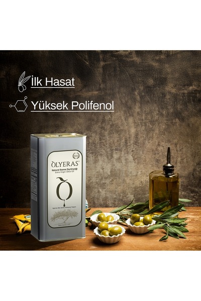 OLYERAS Naturel Sızma Zeytinyağı 5000 ml Yoğun Ve Meyvemsi Tadın %100 Doğal L...