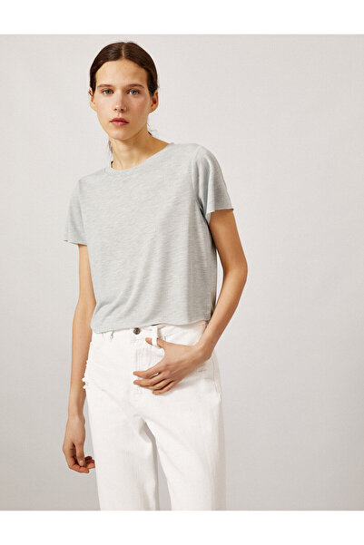 Koton Crop T-Shirt Crew Neck Basic