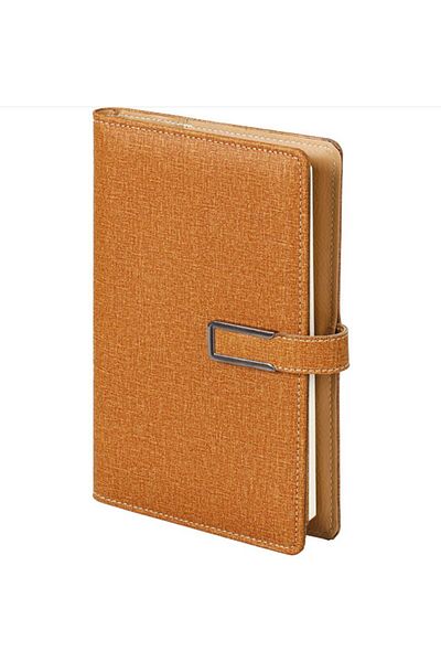 Copyder Caiet cu copertă 14,5 x 23 cm 70g. Foaie de cremă de fildeș 224, piele termică cu cataramă metalică