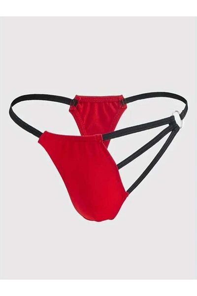 Shimmer Look Men's Red Metallic Thong Underwear
