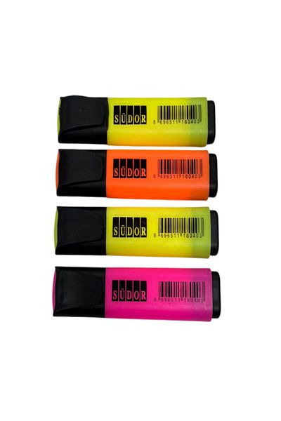 Südor 4 Highlighter (2 Yellow 1 Pink 1 Orange)