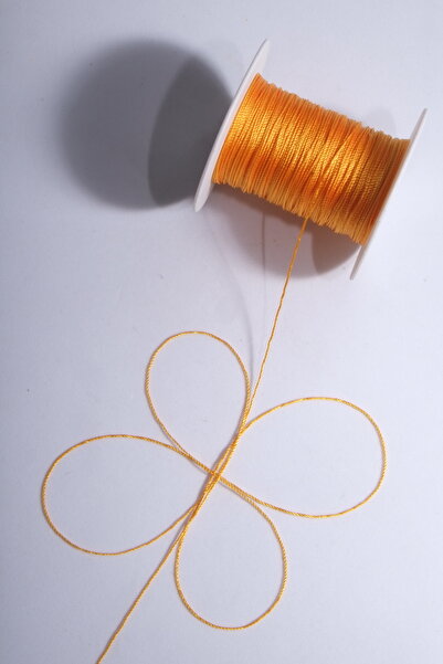 Eskişehir hobi sanat 100 μέτρα Κίτρινο Κορδόνι Προσευχής Κεχριμπάρι - 0,6 mm