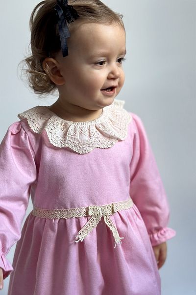 ALYRA Baby Girl Dress Raster Winter Long-Sleeved Laced Birthday Special Occasion Party Casual Children's Dress