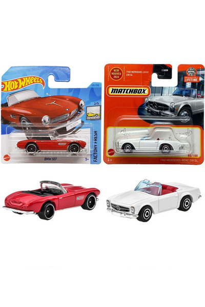 HOT WHEELS 2 Araç Set - Hot Wheels BMW 507 & Matchbox 1963 Mercedes-benz 230 ...