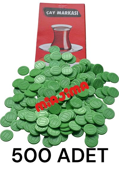 Miajima Green Color Round Plastic Tea Brand - 500 Pieces