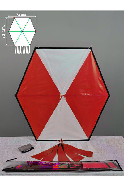 GÜLEN UÇURTMA KUMAŞ ÇERÇEVELİ ALTIGEN UÇURTMA ORTA BOY / KUM SAATİ