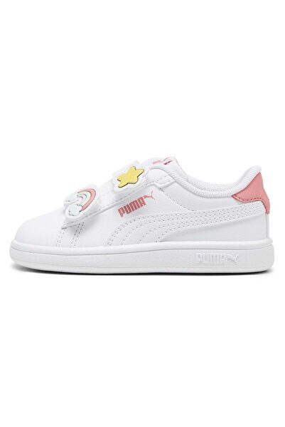 Puma Smash 3.0 Badges V Inf 397287-01 Bebek Spor Ayakkabı BEYAZ