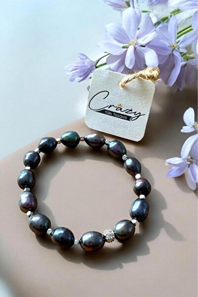 CRAZY TAKI TASARIM RENKLİ KÜLTÜR İNCİSİ & HEMATİT TAŞLI KADIN BİLEKLİK