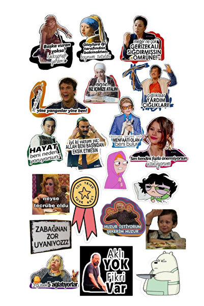 Sticksy Komik StickerTelefon Laptop Notebook Tablet Defter Matara Stiker Etik...