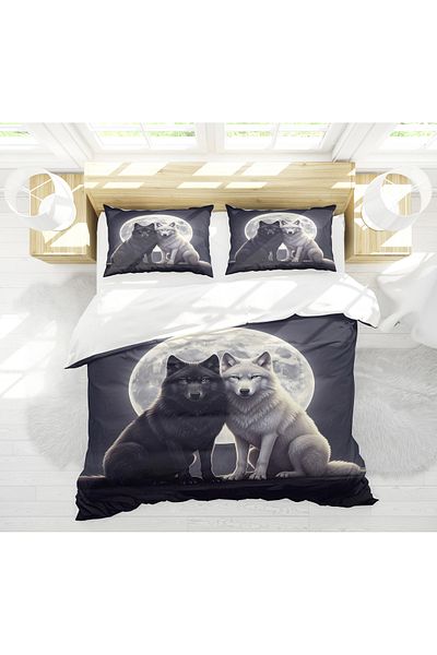 Erays Home Set cuvertură de pilota dublă cu imprimare digitală 3D Kurt Wolves