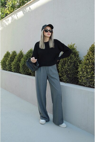 Bengi Clothing Pulover negru colorblock pentru femei