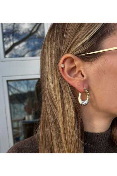 Bubbleatelier Özel seri nery zirkon taş gold küpe