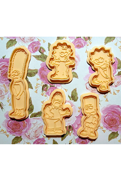 Cypnova مجموعة قوالب بسكويت سيمبسون مكونة من 5 قطع - لون أبيض، تصميم ممتع ومبتكر