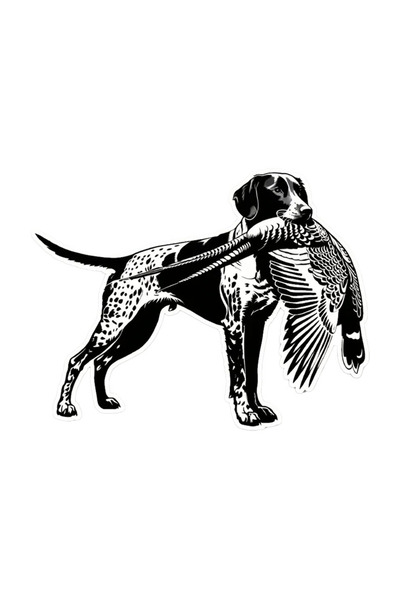 MegaSticker Avci av köpeği Sticker Araba, Motorsiklet, Kask, Laptop, Cam Stic...