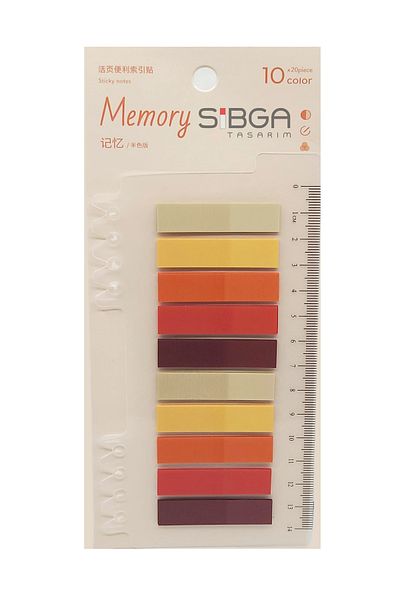 sibga tasarım Transparent Colored Post-It Note Paper - 200 Sheets Bookmark Sticker