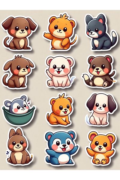Sticksy Cute Animalssticker Phone Laptop Notebook Tablet Notebook Flask Sticker Label St1086