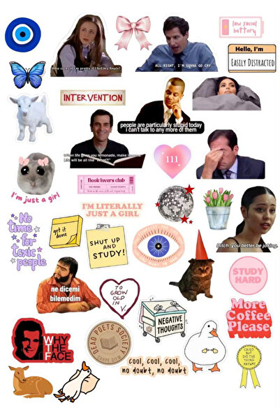 BK Design Y2K Sticker Telefon Laptop Notebook Tablet Defter Matara Stiker Etiket ST1101