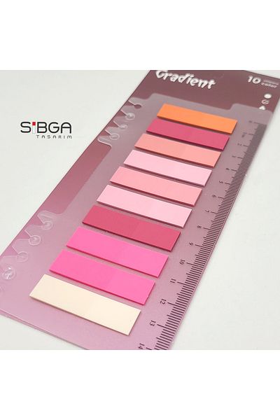 sibga tasarım Transparent Colored Post-It Note Paper - 200 Sheets Bookmark Sticker