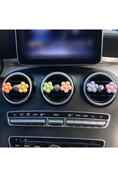 Yıldız Accessory Araba Klipsli Çiçek 3 Adet Rasgele Yeni Renklerde (SARI TURUNCU PEMBE BEYAZ MOR MAVİ YEŞİL)
