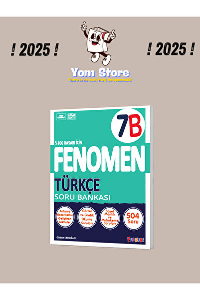 Fenomen Yayıncılık 7. Sınıf Türkçe (B) Soru Bankası 2025