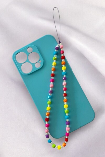 nftart.design Mini Boncuklu Renkli El Yapımı Bilek Telefon Askısı