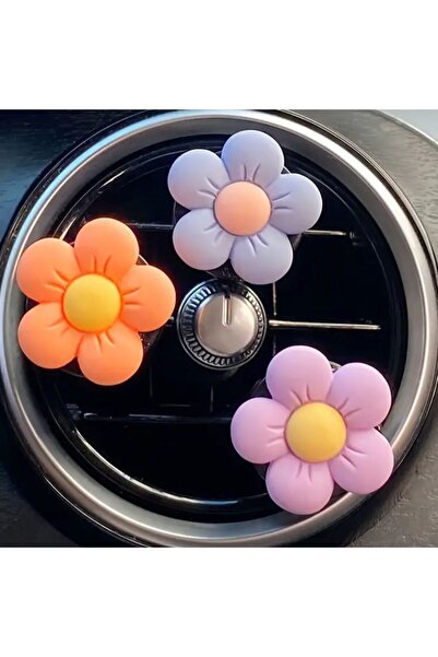 Yıldız Accessory 3 قطع من مشابك السيارة العشوائية على شكل زهور (أصفر برتقالي ...