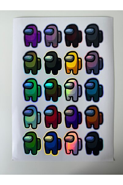 cakaybu Autocolant cu hologramă AmongUs - 1 foaie A4