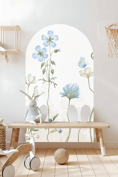 Grafikup Autocolant de perete decorativ Boho Oval Autocolant de perete oval cu model de flori