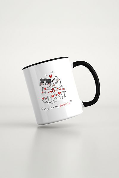 feinas Love Black Porcelain Mug