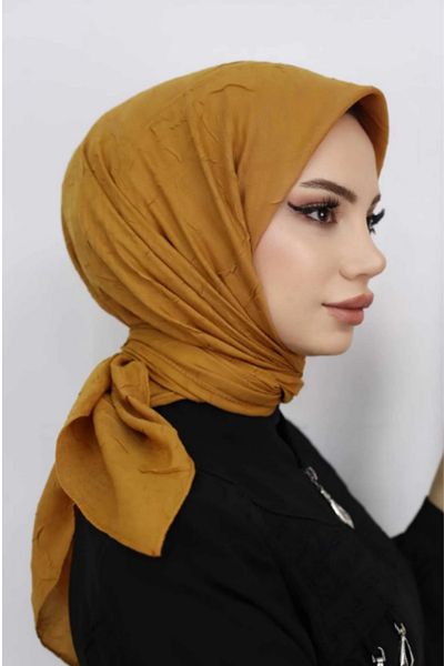 Melodi Scarf Eșarfă practică din bambus de culoare muștar pentru femei