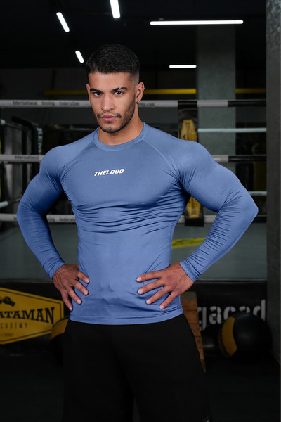 Thelood Mavi Compression Tshirt Şekillendirici Body