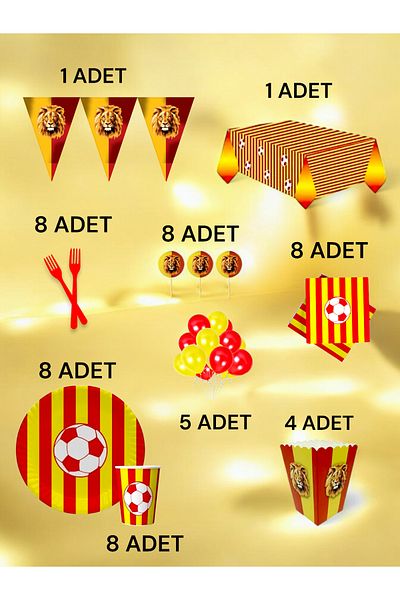 VibeHome 8-Person Red Yellow Fan XL Pack - Birthday Party & Fun Events