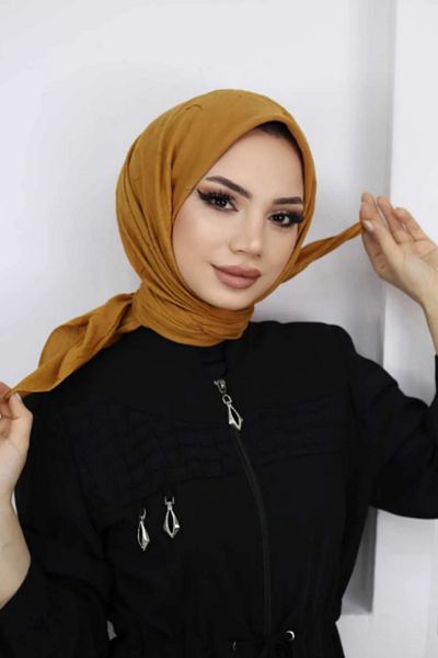 Melodi Scarf Eșarfă practică din bambus de culoare muștar pentru femei