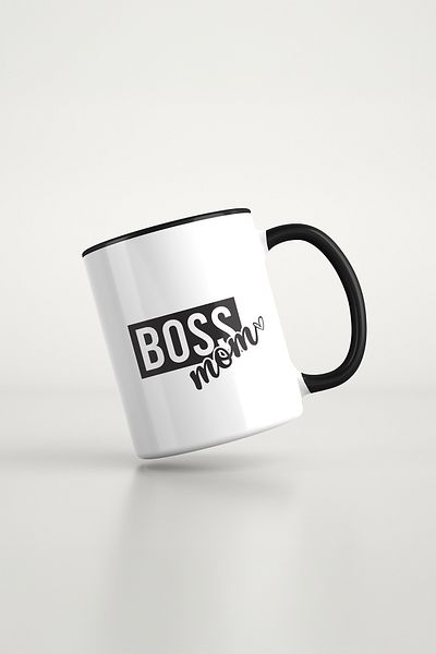 feinas Text Black Porcelain Mug