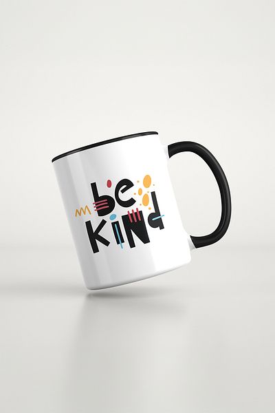 feinas Text Black Porcelain Mug