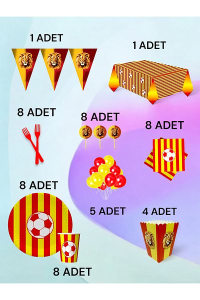 VibeHome 8-Person Red Yellow Fan XL Pack - Birthday Party & Fun Events
