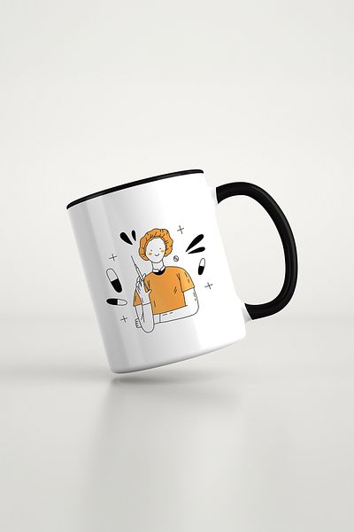 feinas Black Porcelain Mug - Professions