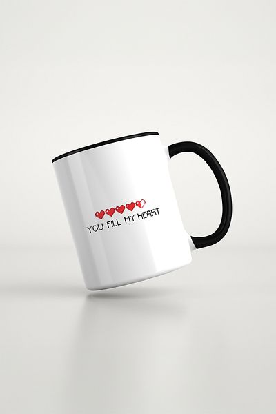 feinas Love Black Porcelain Mug
